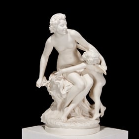 Large Sevres biscuit porcelain figural group