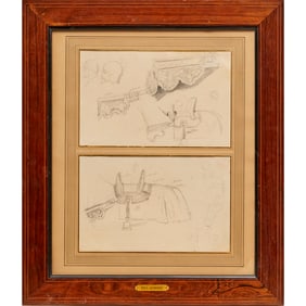 Eugene Delacroix, (2) drawings, ex St. Laurent