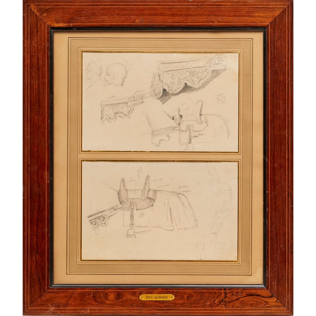 Eugene Delacroix, (2) drawings, ex St. Laurent (1 of 10)