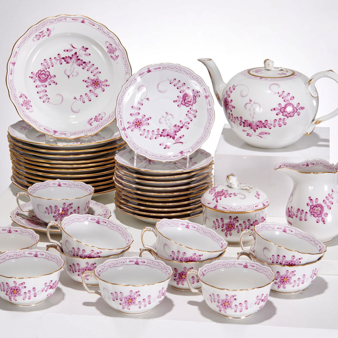 Meissen porcelain Indian Flowers dessert & tea set (1 of 7)