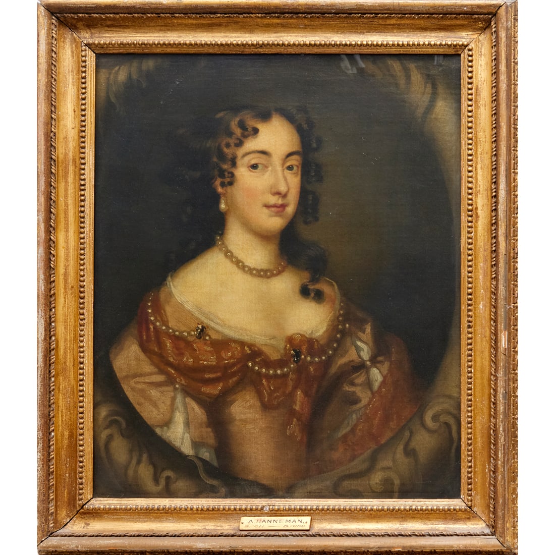 Adriaen Hanneman (attrib), oil portrait on canvas (1 of 9)