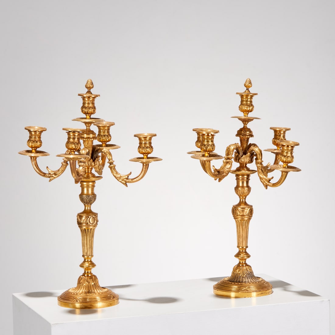 Pair Louis XVI gilt bronze candelabra (1 of 6)