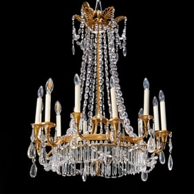 Nice Baltic Neoclassical style bronze chandelier