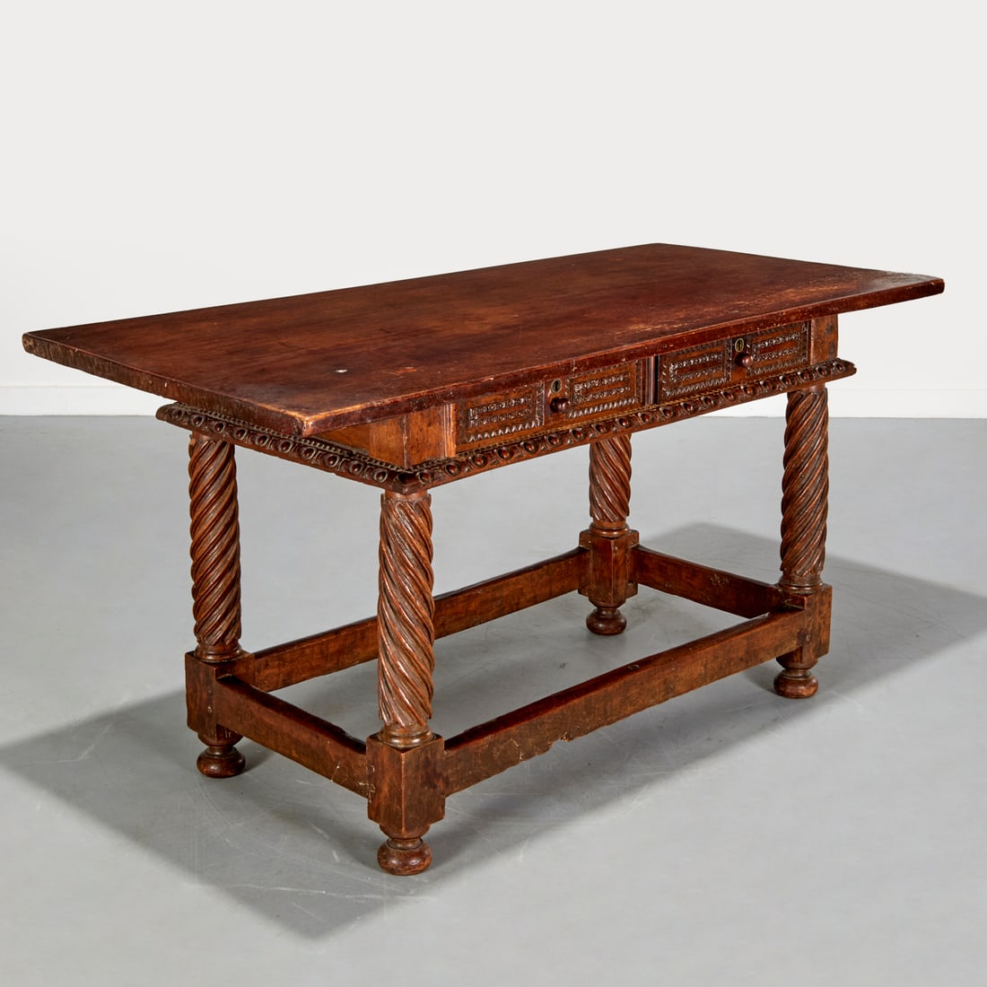 Nice Spanish Baroque carved walnut table (1 of 7)