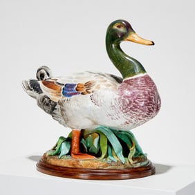 Large Continental porcelain mallard, ex Sotheby's