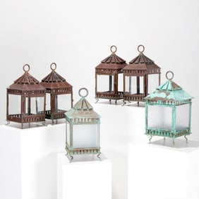 (6) Jose Morales large copper lanterns