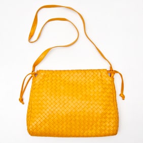 Bottega Veneta tangerine Intrecciato shoulder bag