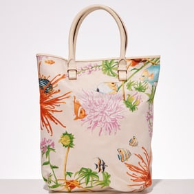 Salvatore Ferragamo satin print tote