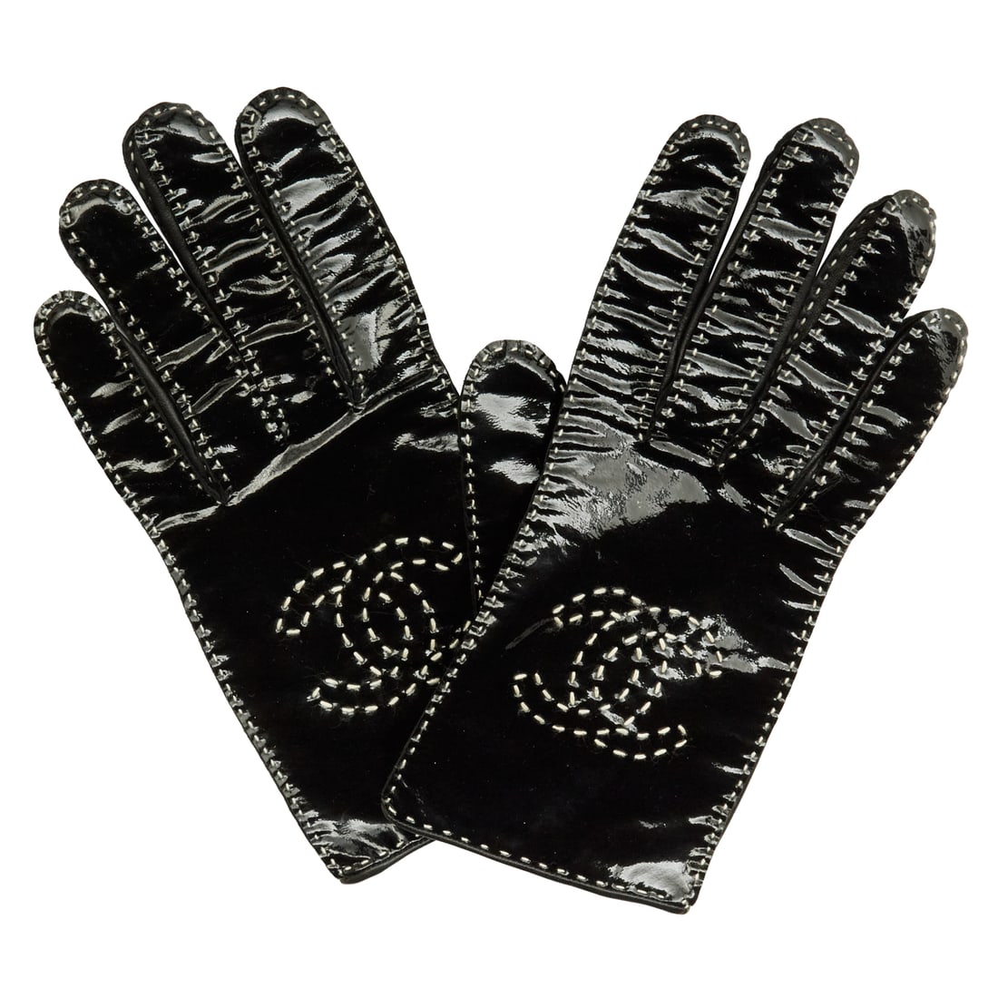 Chanel patent leather gloves (1 of 6)