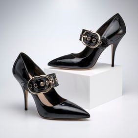 Miu Miu Patent leather buckle stilettos
