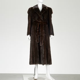 Sorbara Blackglama mink full-length belted coat