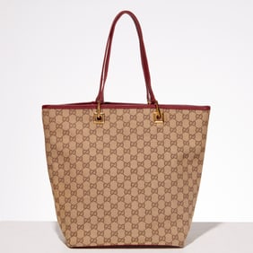 Gucci monogram canvas & leather tote