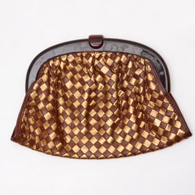 Bottega Veneta metallic Intrecciato clutch