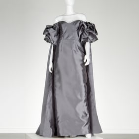 Mark Bumgarner gray silk ball gown