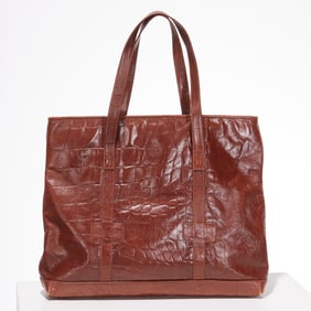 Fendi croc embossed leather tote