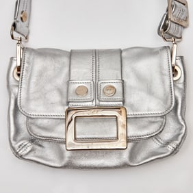 Roger Vivier Tre Vivier metallic silver bag