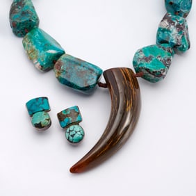 Turquoise statement necklace & earrings