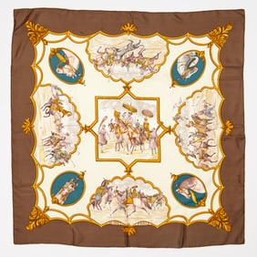Hermes "Les Chevaux des Moghols" 90 cm scarf