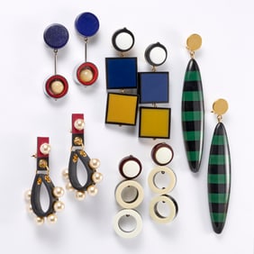 Group of Marni costume jewelry earrings-clip