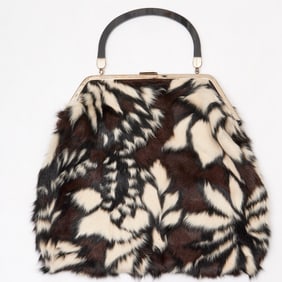 Marni brown multi fur handbag