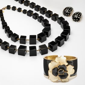 Kenneth Lane Camellia bracelet & jewelry group