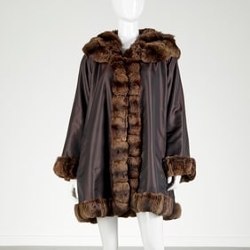 Fendi Reversible chinchilla trim swing coat