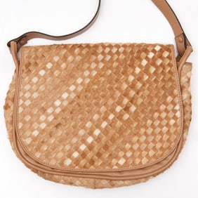 Bottega Veneta Intrecciato fur shoulder bag