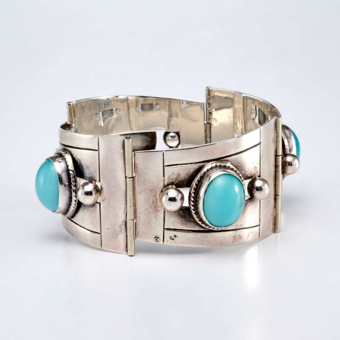 Sterling & turquoise panel bracelet (1 of 6)