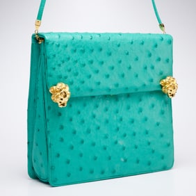 Vintage Judith Leiber ostrich shoulder bag