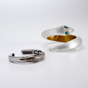 (2) Alexis Bittar bracelets, incl. snake