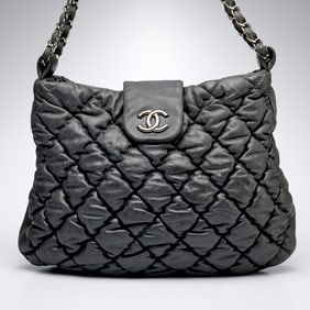 Chanel Bubble quilted lambskin hobo handbag