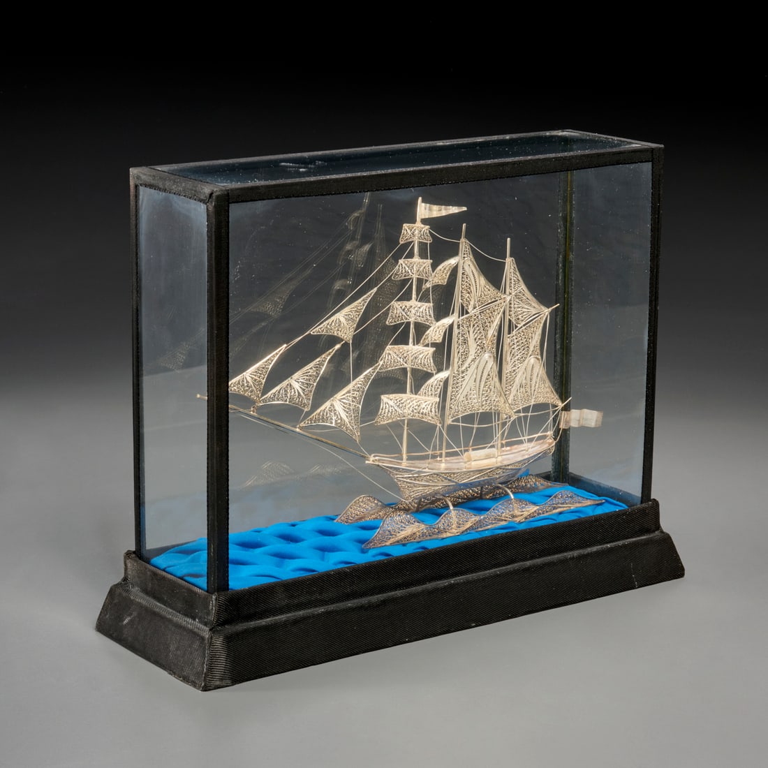 Silver filigree model of a sailing ship (1 of 7)