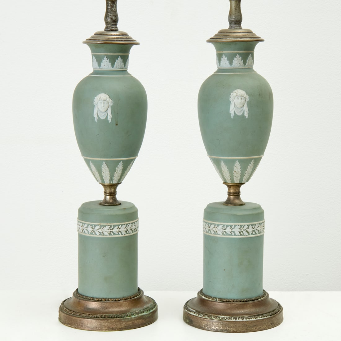 Pair Wedgwood jasperware table lamps (1 of 5)