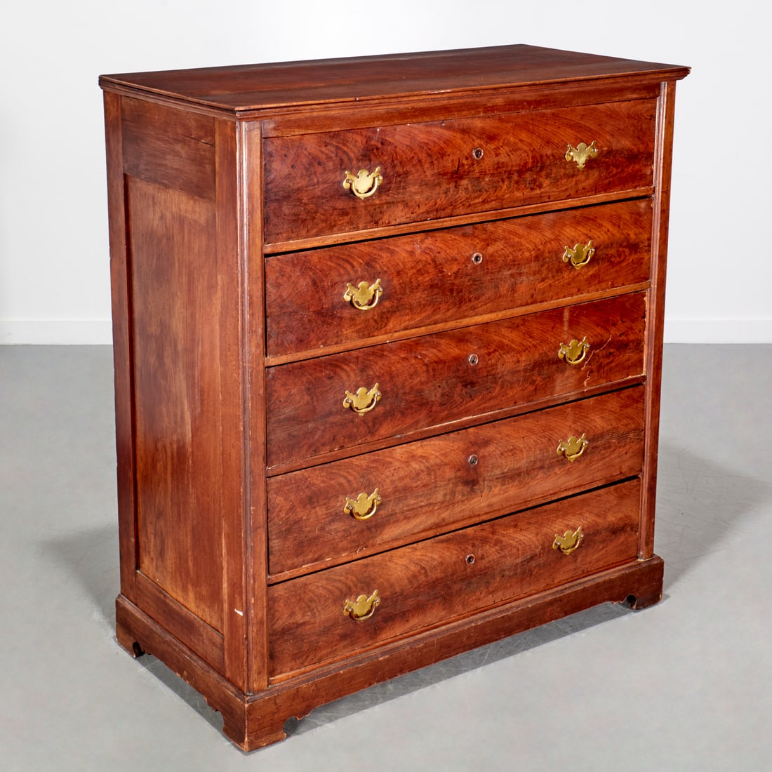 Victorian mahogany tall chest of drawers (1 of 6)