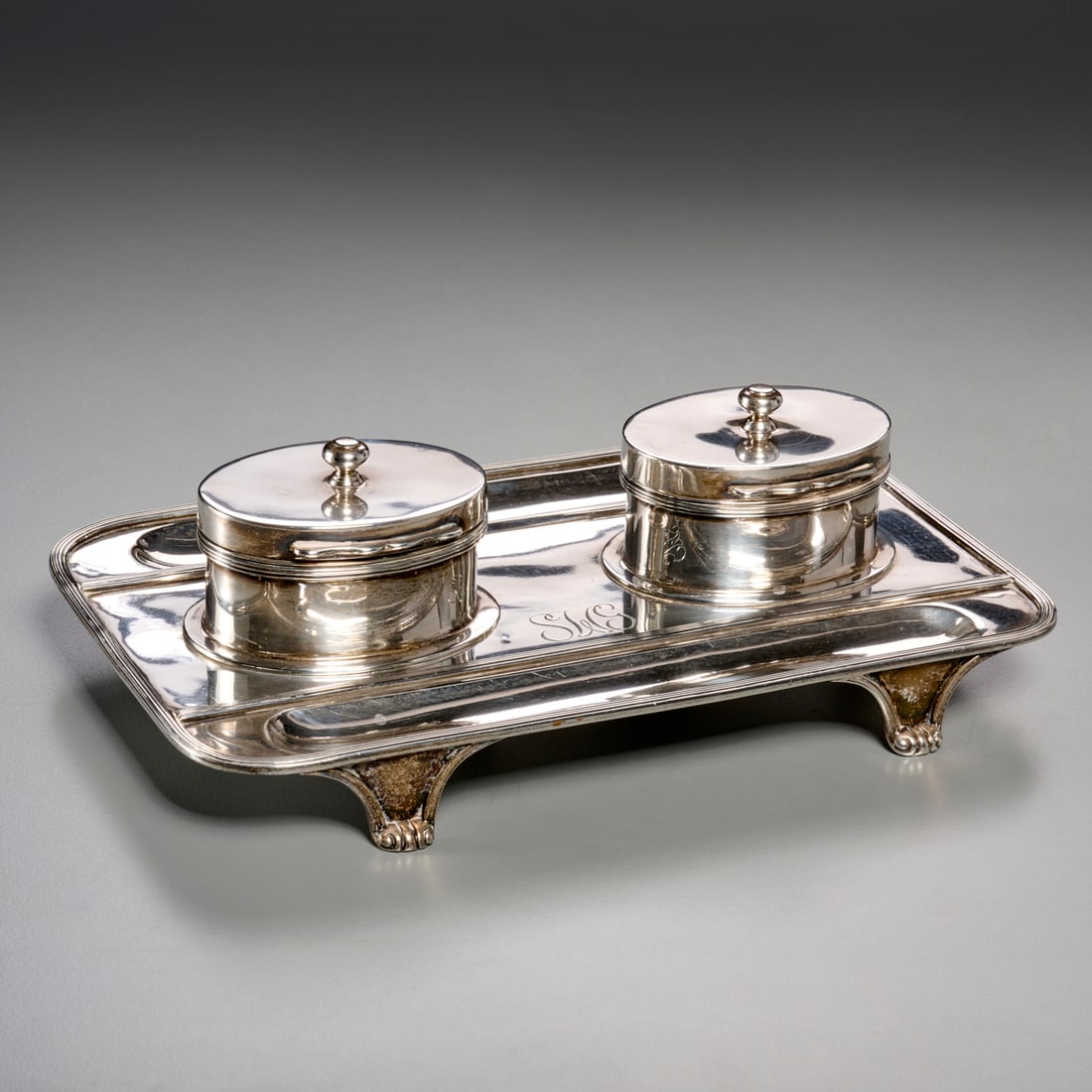 George V sterling silver inkstand (1 of 6)