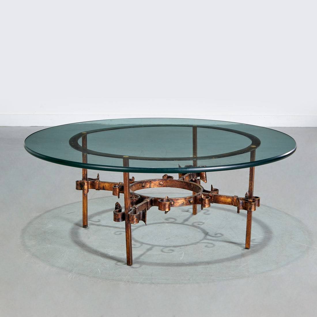 Hollywood Regency glass top coffee table (1 of 4)