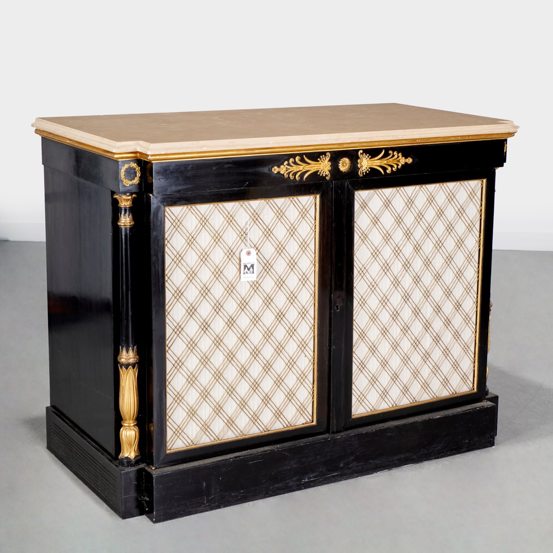 Regency style marble top cabinet (1 of 7)