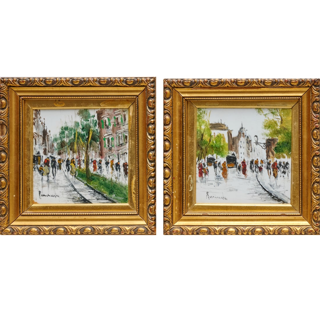 Pair vintage hand-painted Italian wall tiles (1 of 7)