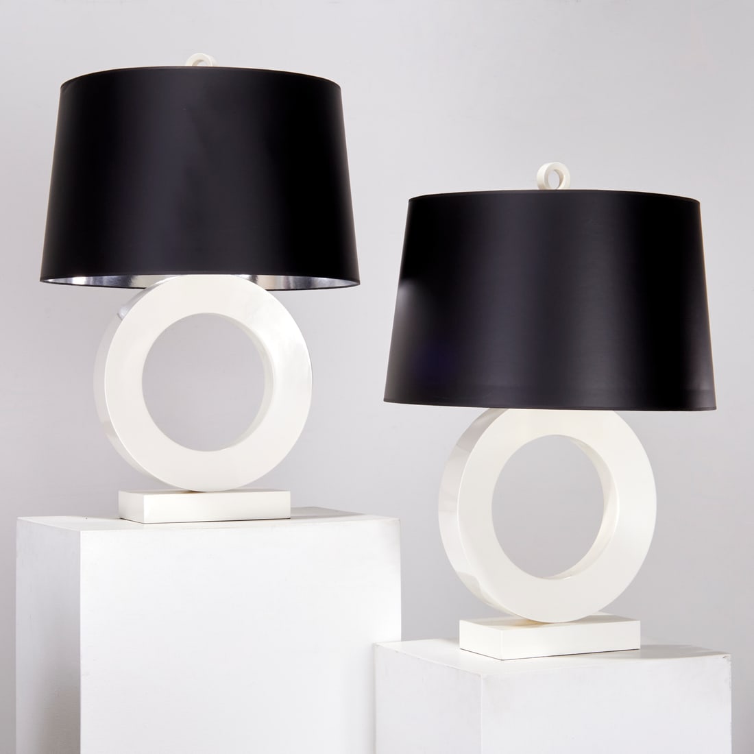 Pair Contemporary Designer "O" lamps (1 of 8)