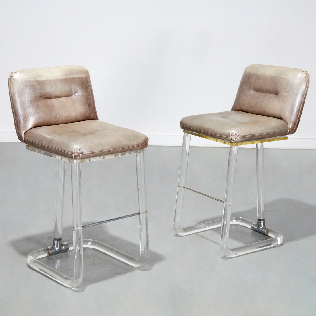 Pair Lion in Frost lucite bar stools (1 of 7)
