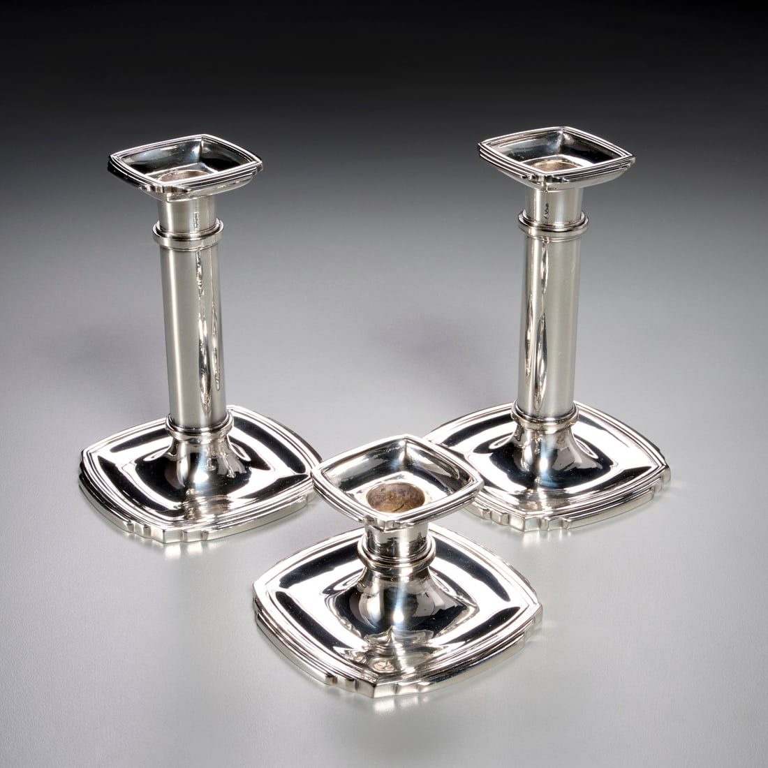 Gucci, set (3) silverplated candlesticks (1 of 8)