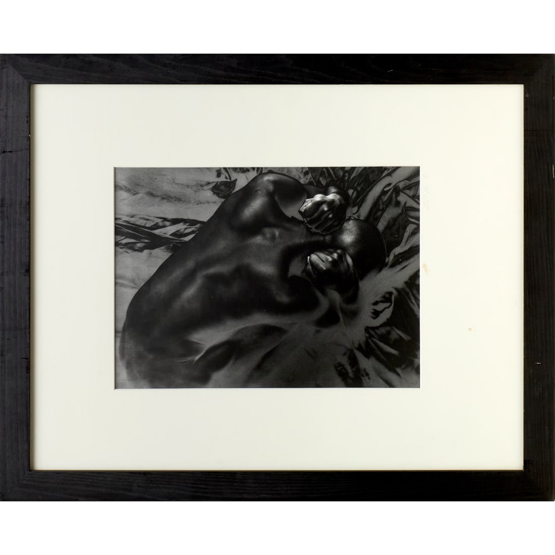 Robert Bianchi, silver gelatin photograph: Robert Bianchi, silver gelatin photograph, Robert Bianchi (American, b. 1944), Untitled Nude, lightly pencil signed on right edge of mat, photo mounted on lightweight board, taped into mat and framed