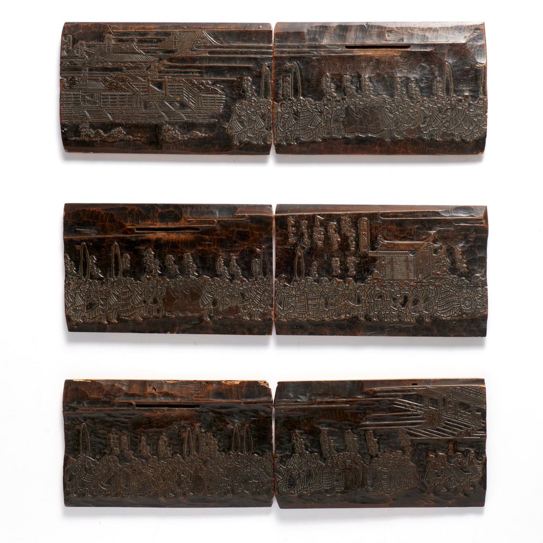 (6) Chinese processional mural printing blocks (1 of 7)