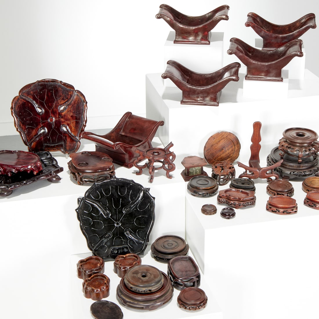 Collection Chinese hardwood and ceramic stands (1 of 10)