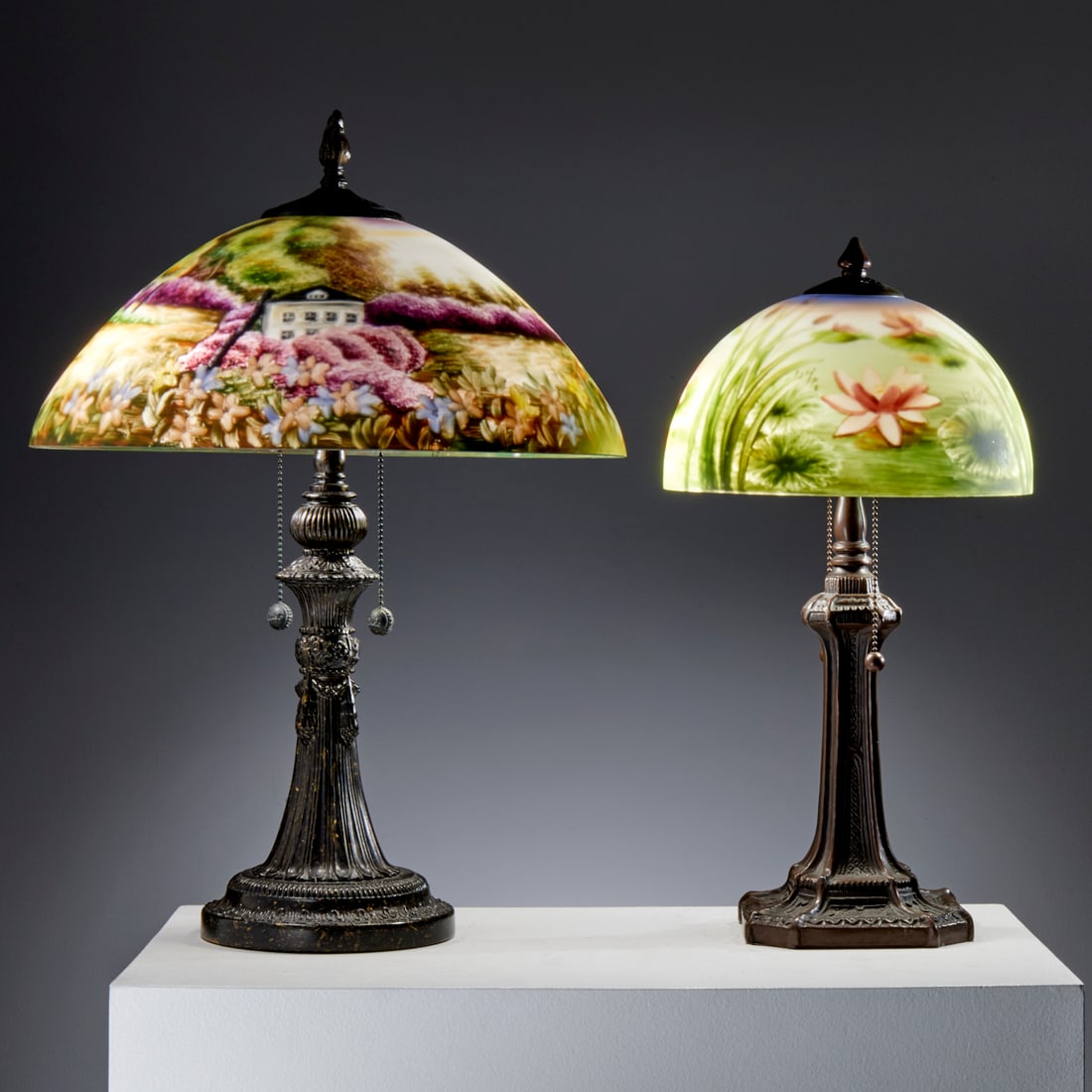 (2) Reverse painted lamps, incl. Glynda Turley (1 of 10)