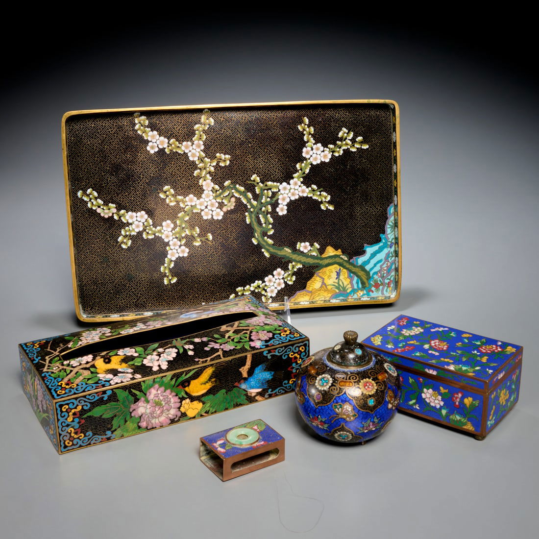 Nice Chinese cloisonne accessory group (1 of 8)