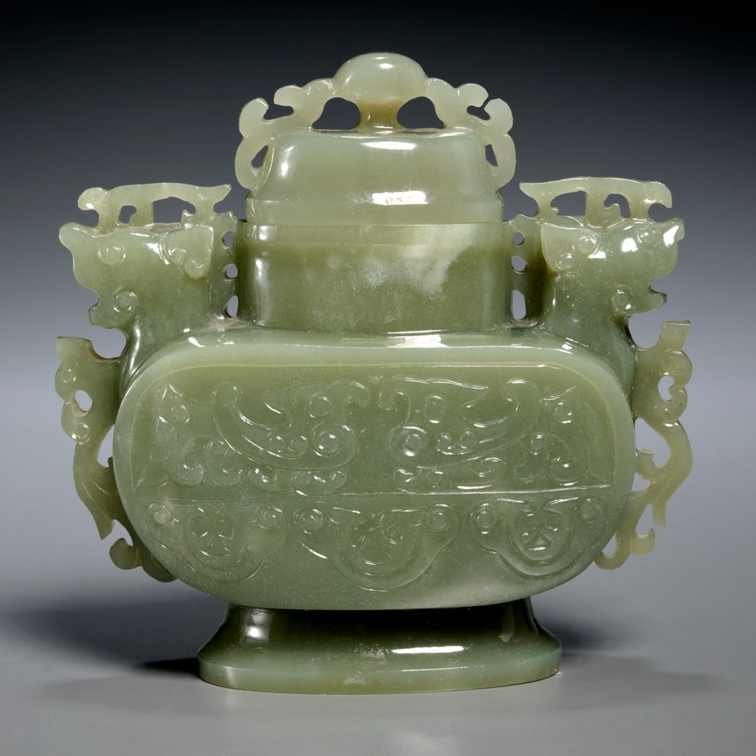 Chinese carved jade vase and cover (1 of 5)
