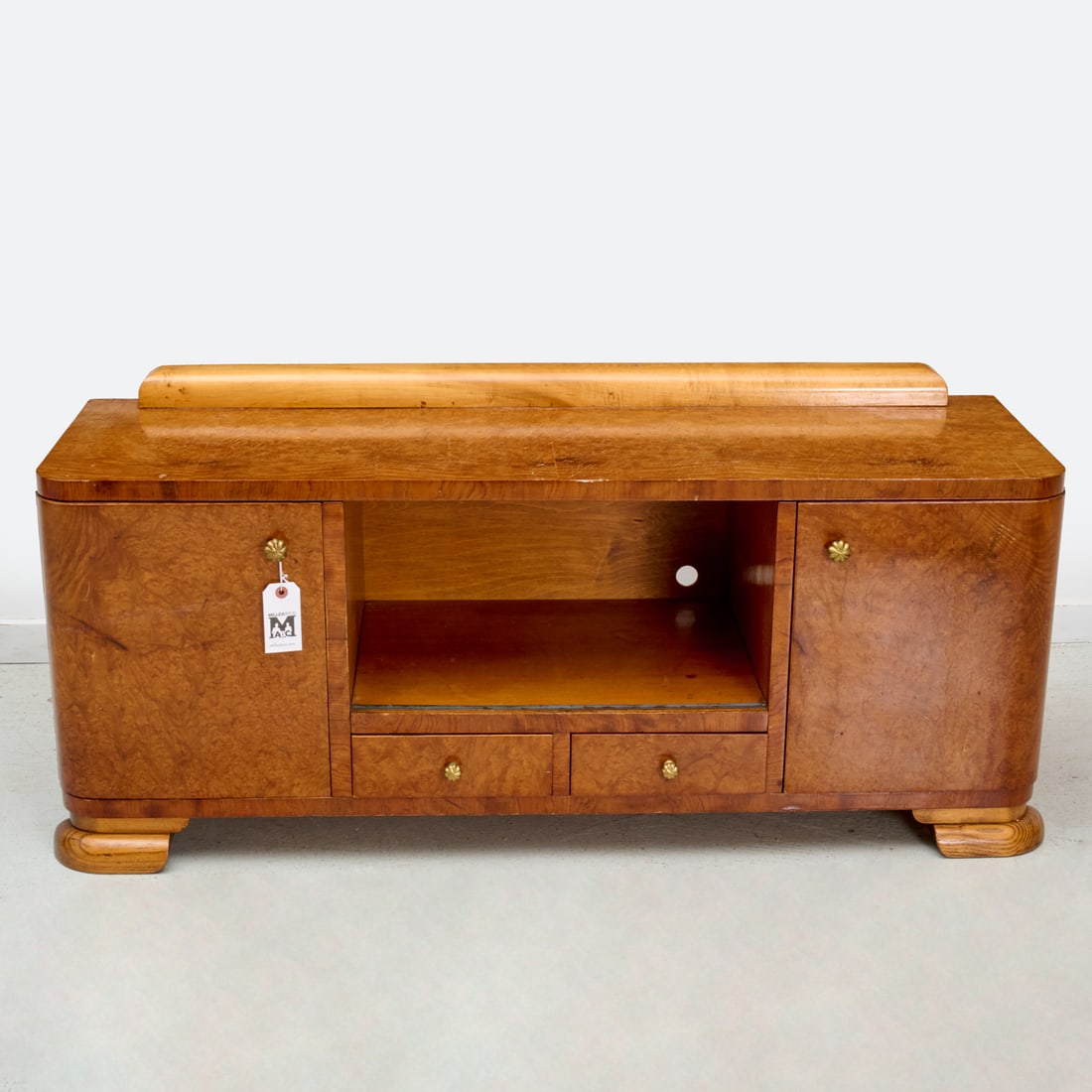French Art Deco burlwood low cabinet (1 of 5)