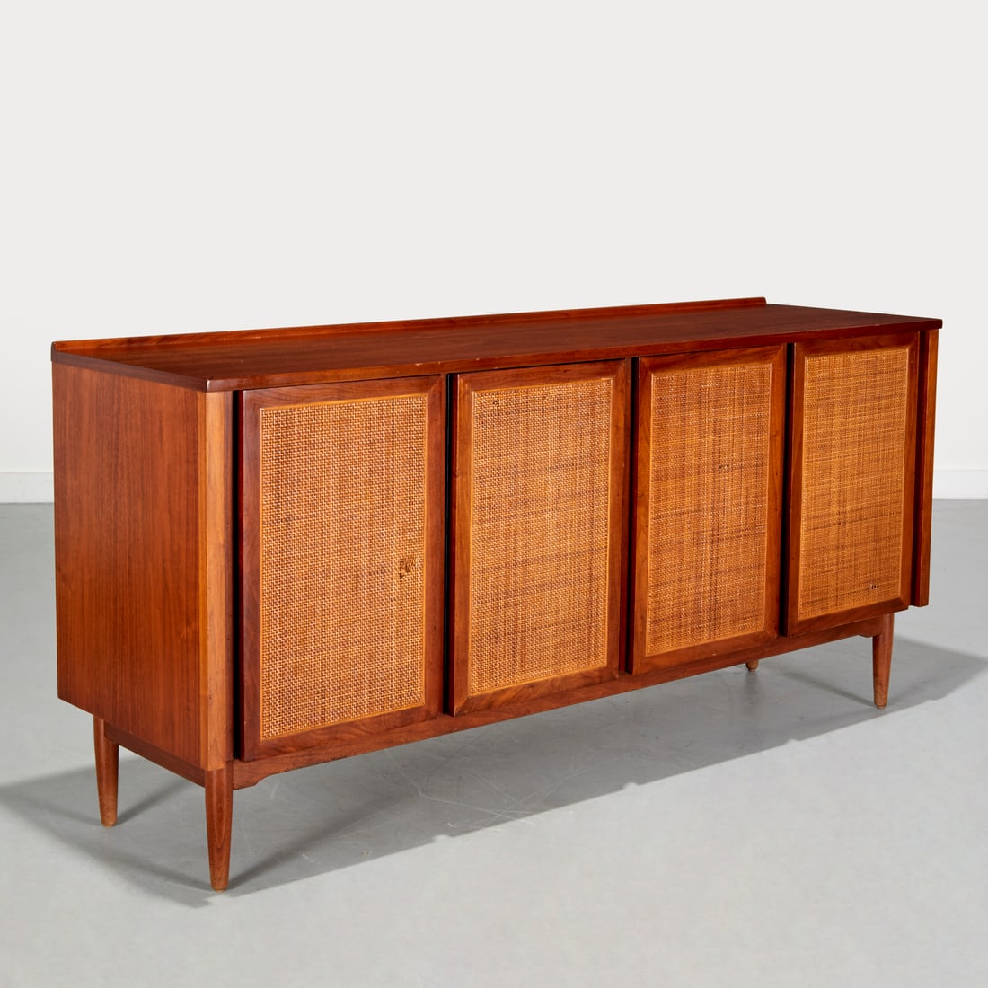 Jack Cartwright (style), walnut and cane credenza (1 of 10)