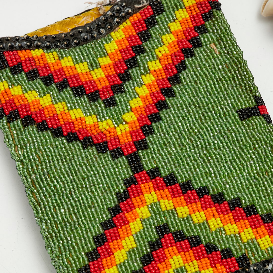 Group tribal beadwork & cowry shell objects - 2